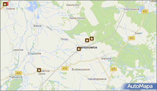 mapa Łambinowice, Łambinowice na mapie Targeo