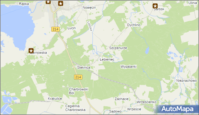 mapa Łebieniec, Łebieniec na mapie Targeo