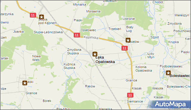 mapa Łęka Opatowska, Łęka Opatowska na mapie Targeo