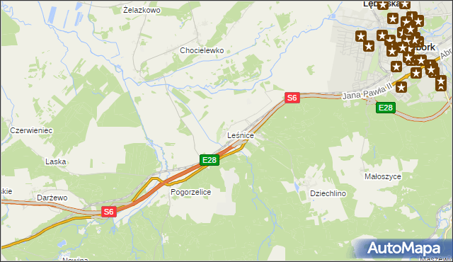 mapa Leśnice, Leśnice na mapie Targeo