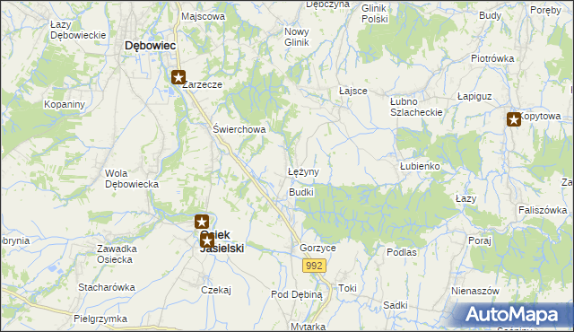 mapa Łężyny, Łężyny na mapie Targeo