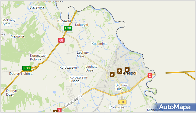 mapa Łobaczew Mały, Łobaczew Mały na mapie Targeo