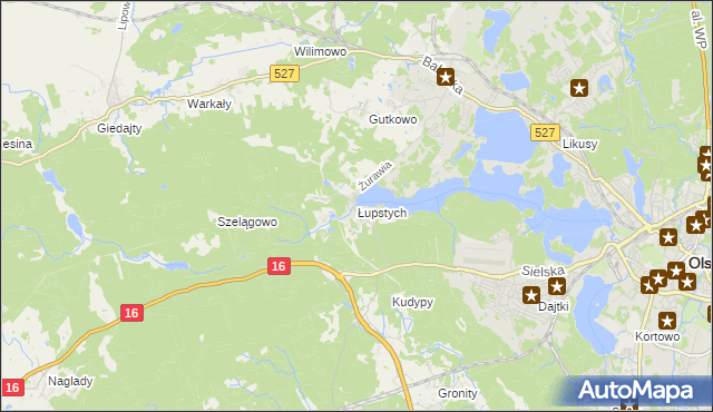 mapa Łupstych, Łupstych na mapie Targeo