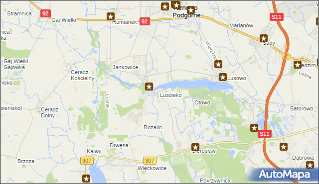 mapa Lusówko, Lusówko na mapie Targeo