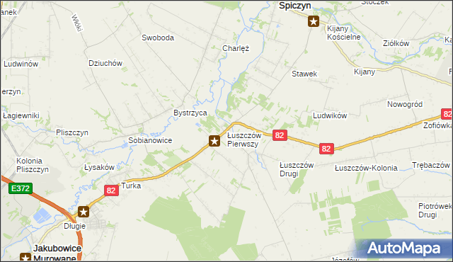 mapa Łuszczów Pierwszy, Łuszczów Pierwszy na mapie Targeo