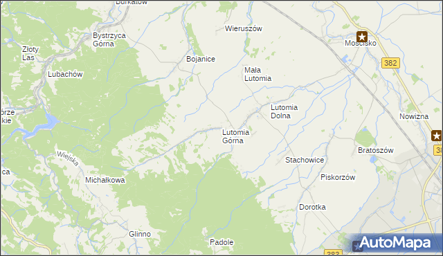 mapa Lutomia Górna, Lutomia Górna na mapie Targeo