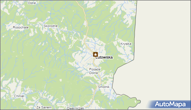 mapa Lutowiska, Lutowiska na mapie Targeo