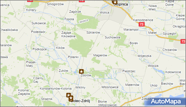 mapa Magierów gmina Solec-Zdrój, Magierów gmina Solec-Zdrój na mapie Targeo