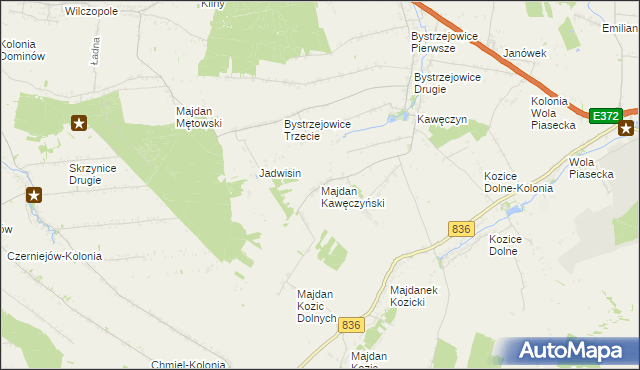 mapa Majdan Kawęczyński, Majdan Kawęczyński na mapie Targeo