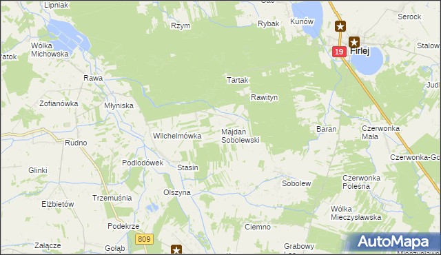mapa Majdan Sobolewski, Majdan Sobolewski na mapie Targeo