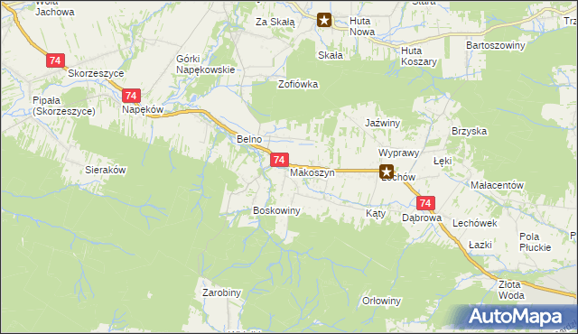 mapa Makoszyn, Makoszyn na mapie Targeo