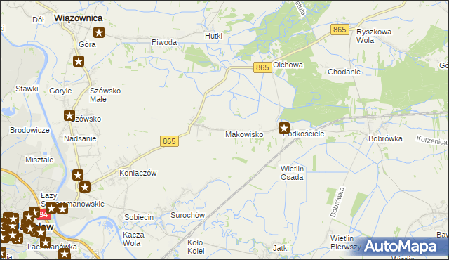 mapa Makowisko gmina Jarosław, Makowisko gmina Jarosław na mapie Targeo