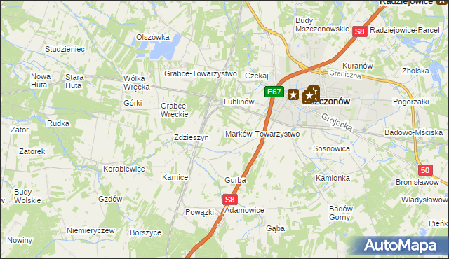 mapa Marków-Towarzystwo, Marków-Towarzystwo na mapie Targeo