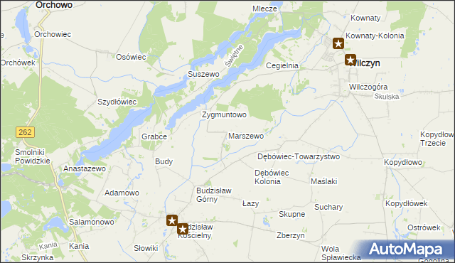 mapa Marszewo gmina Kleczew, Marszewo gmina Kleczew na mapie Targeo