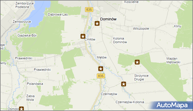 mapa Mętów, Mętów na mapie Targeo