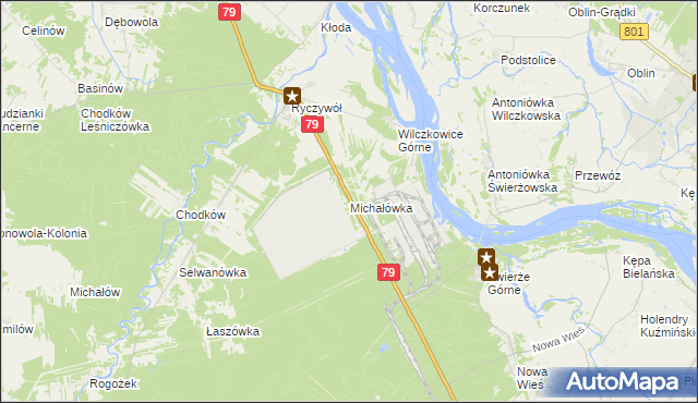 mapa Michałówka gmina Kozienice, Michałówka gmina Kozienice na mapie Targeo