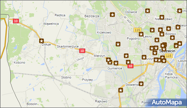 mapa Mierzyn gmina Dobra (Szczecińska), Mierzyn gmina Dobra (Szczecińska) na mapie Targeo