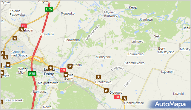 mapa Mierzynek gmina Lubicz, Mierzynek gmina Lubicz na mapie Targeo