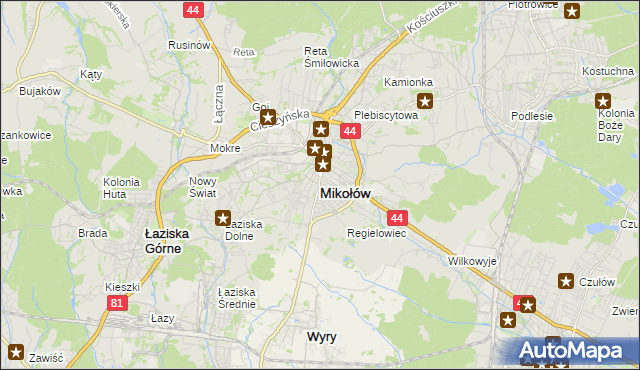 mapa Mikołów, Mikołów na mapie Targeo