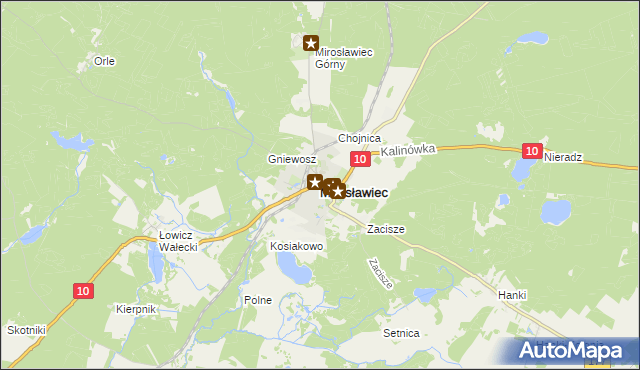 mapa Mirosławiec, Mirosławiec na mapie Targeo