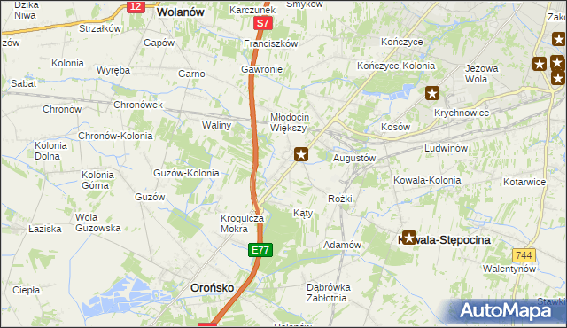 mapa Młodocin Mniejszy, Młodocin Mniejszy na mapie Targeo