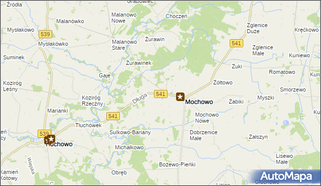 mapa Mochowo-Parcele, Mochowo-Parcele na mapie Targeo