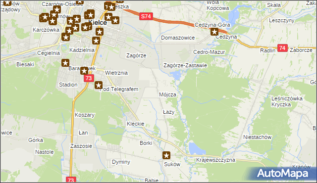 mapa Mójcza, Mójcza na mapie Targeo