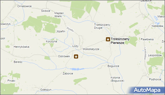 mapa Mołodiatycze, Mołodiatycze na mapie Targeo