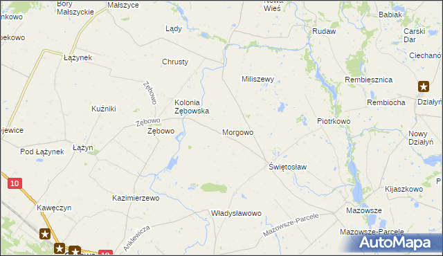 mapa Morgowo gmina Ciechocin, Morgowo gmina Ciechocin na mapie Targeo