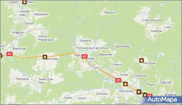 mapa Mroczków, Mroczków na mapie Targeo