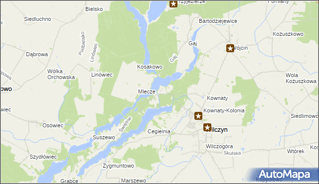 mapa Mrówki gmina Wilczyn, Mrówki gmina Wilczyn na mapie Targeo