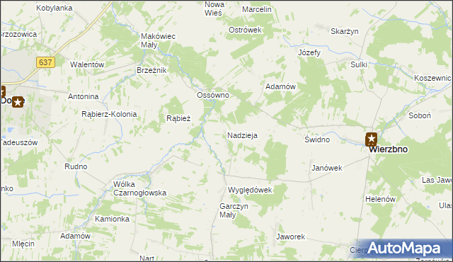 mapa Nadzieja gmina Wierzbno, Nadzieja gmina Wierzbno na mapie Targeo