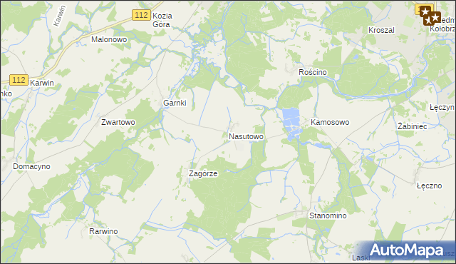 mapa Nasutowo, Nasutowo na mapie Targeo