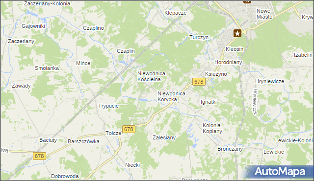 mapa Niewodnica Korycka, Niewodnica Korycka na mapie Targeo