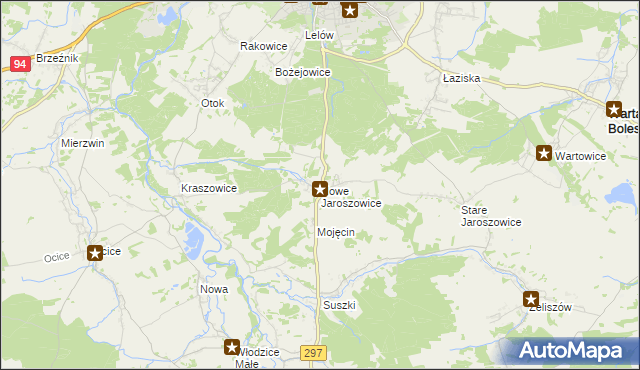 mapa Nowe Jaroszowice, Nowe Jaroszowice na mapie Targeo