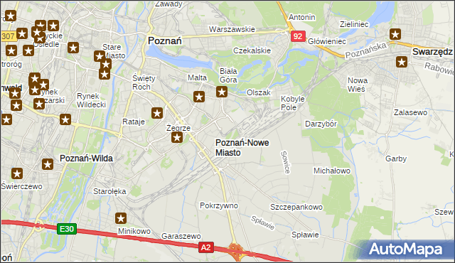 mapa Nowe Miasto gmina Poznań, Nowe Miasto gmina Poznań na mapie Targeo