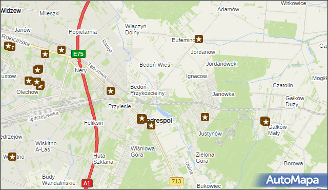 mapa Nowy Bedoń, Nowy Bedoń na mapie Targeo