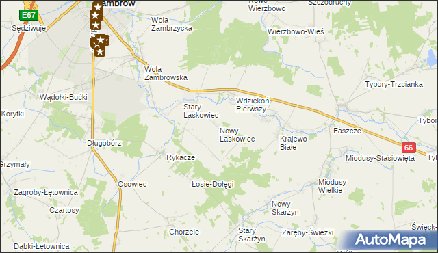 mapa Nowy Laskowiec, Nowy Laskowiec na mapie Targeo