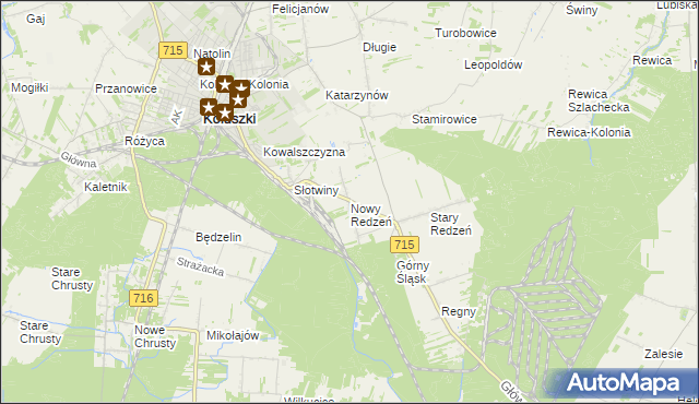 mapa Nowy Redzeń, Nowy Redzeń na mapie Targeo