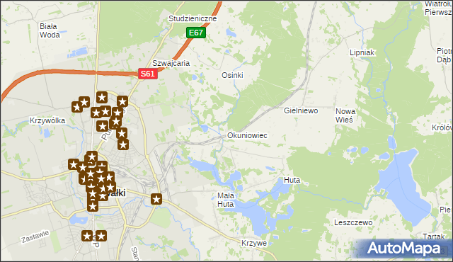 mapa Okuniowiec, Okuniowiec na mapie Targeo