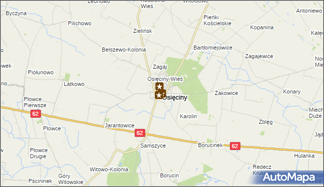 mapa Osięciny, Osięciny na mapie Targeo