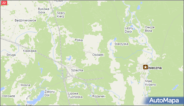 mapa Osówek gmina Osieczna, Osówek gmina Osieczna na mapie Targeo