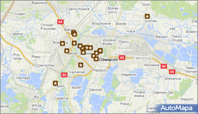 mapa Oświęcimia, Oświęcim na mapie Targeo