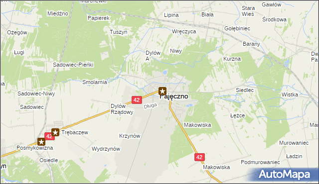 mapa Pajęczno, Pajęczno na mapie Targeo