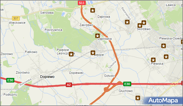 mapa Palędzie, Palędzie na mapie Targeo