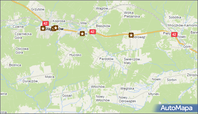 mapa Pardołów, Pardołów na mapie Targeo