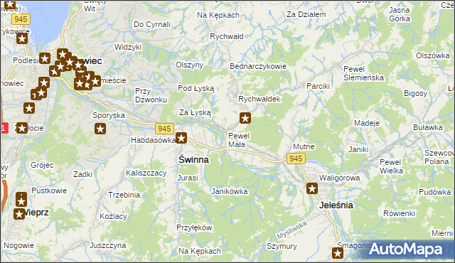 mapa Pewel Mała, Pewel Mała na mapie Targeo