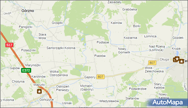 mapa Piastów gmina Żelechów, Piastów gmina Żelechów na mapie Targeo