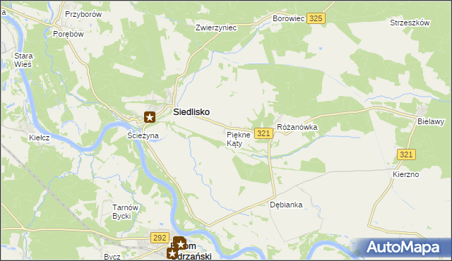 mapa Piękne Kąty, Piękne Kąty na mapie Targeo