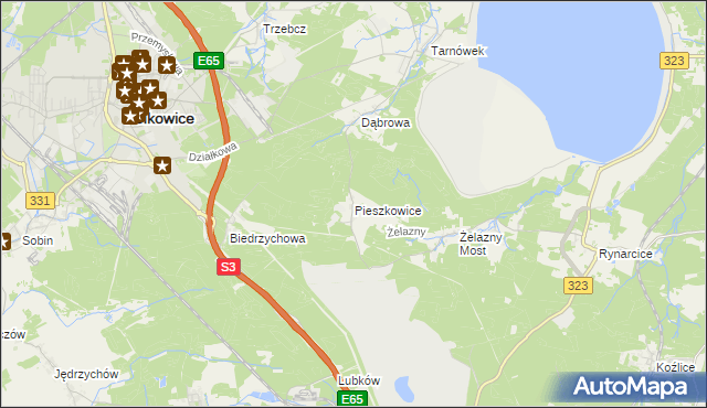 mapa Pieszkowice, Pieszkowice na mapie Targeo